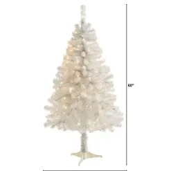 5 ft. Clear Pre-Lit White Christmas Tree Christmas Trees