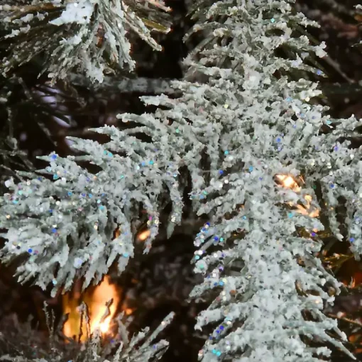 Outlet 4 ft. Feel Real Pre-Lit Snowy Morgan Spruce Tree Christmas Trees
