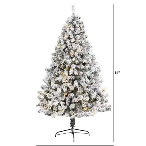 Best 7 ft. Flocked Lit West Virginia Fir Christmas Tree Christmas Trees