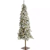 Hot 6 ft. Flocked Pre-Lit Alpine Christmas Tree Christmas Trees
