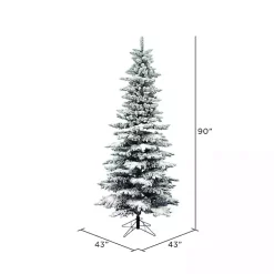 Sale 7.5 ft. Flocked Slim Utica Fir Christmas Tree Christmas Trees