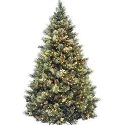 Online 7.5 ft. Lit Carolina Pine Flocked Christmas Tree Christmas Trees