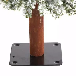 Online 3 ft. Lit Flocked Grand Alpine Trunk Mini Tree Christmas Trees