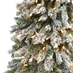 Outlet 7 ft. Lit Flocked Grand Alpine Christmas Tree Christmas Trees