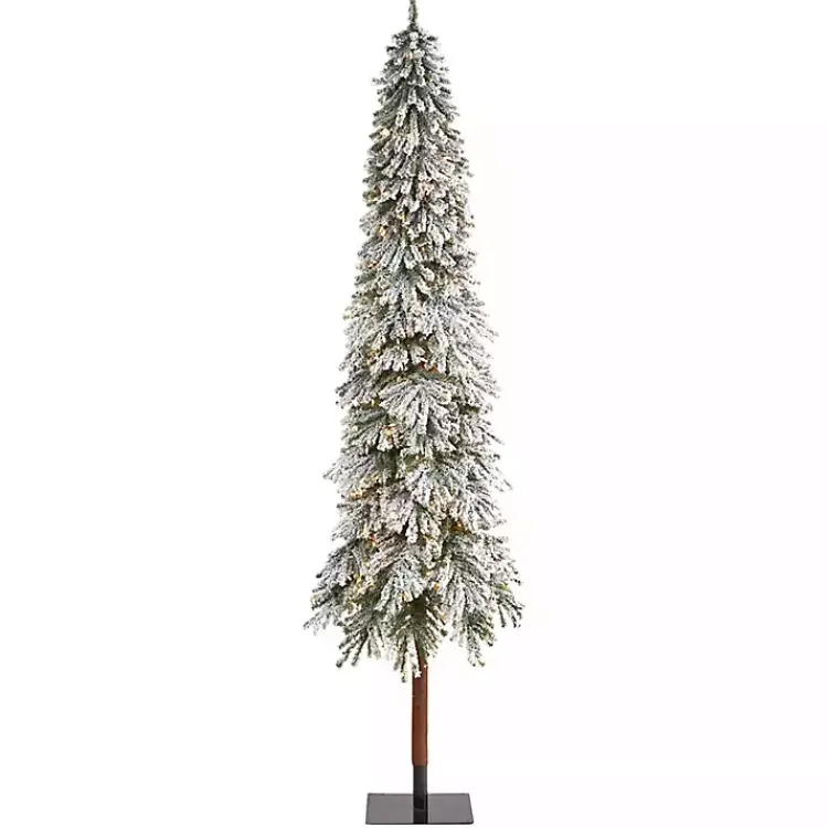 New 9 ft. Lit Flocked Grand Alpine Christmas Tree Christmas Trees