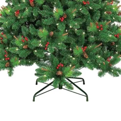 Clearance 7 ft. Pre-Lit Berrywood Pine Christmas Tree Christmas Trees