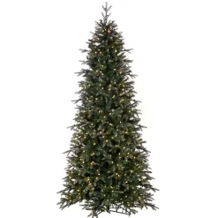 Discount 7.5 ft. Pre-Lit Douglas Fir Slim Christmas Tree Christmas Trees