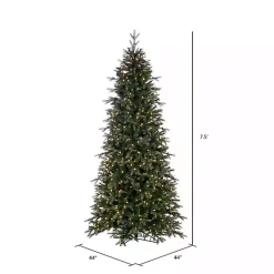 Discount 7.5 ft. Pre-Lit Douglas Fir Slim Christmas Tree Christmas Trees