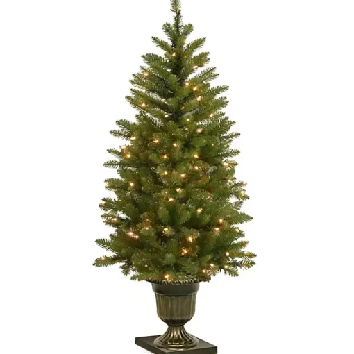 Best 4 ft. Pre-Lit Dunhill Fir Potted Christmas Tree Christmas Trees