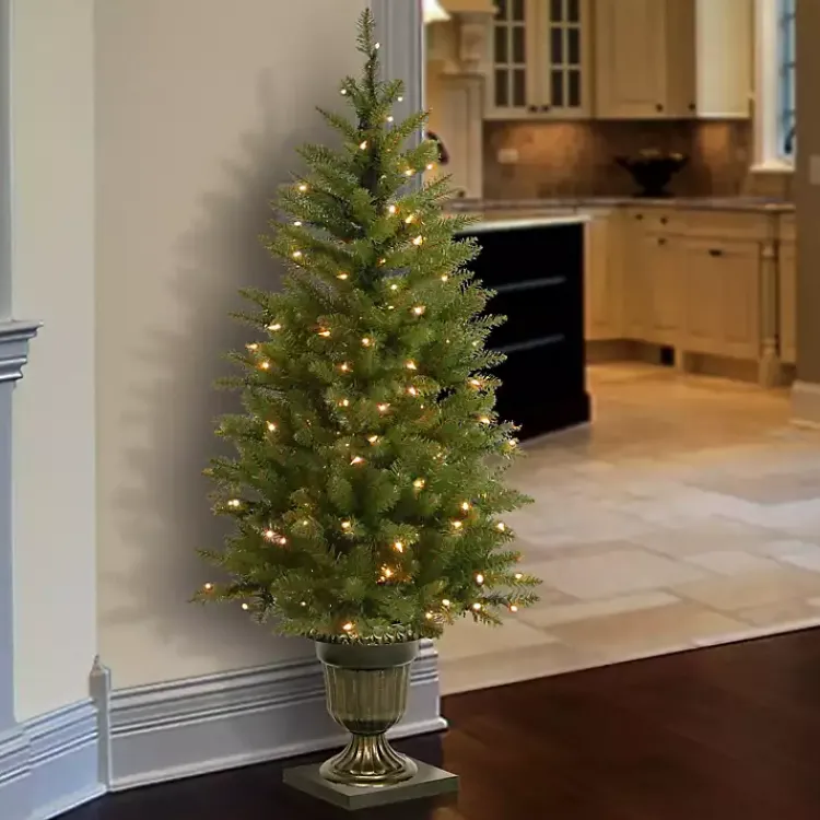 Best 4 ft. Pre-Lit Dunhill Fir Potted Christmas Tree Christmas Trees