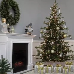 Online 6.5 ft. Pre-Lit Feel Real Norwegian Christmas Tree Christmas Trees