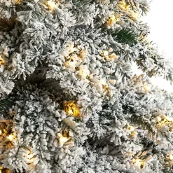 Sale 7 ft. Pre-lit Flocked Fir Christmas Tree Christmas Trees