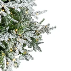 9 ft. Pre-Lit Flocked Spruce Full Christmas Tree Christmas Trees