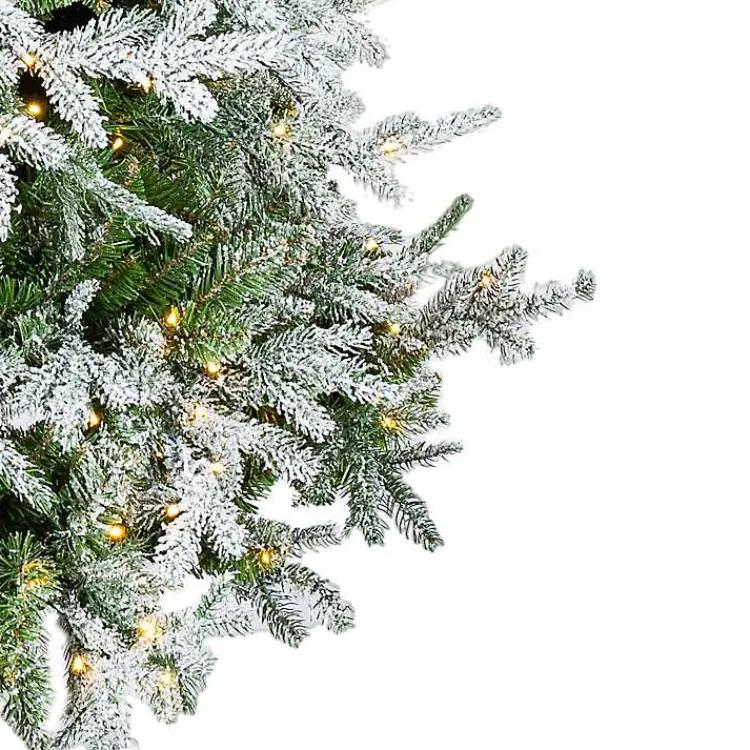9 ft. Pre-Lit Flocked Spruce Full Christmas Tree Christmas Trees