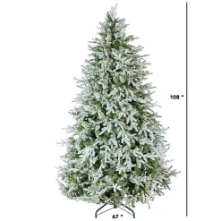 9 ft. Pre-Lit Flocked Spruce Full Christmas Tree Christmas Trees