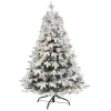 Clearance 4 ft. Pre-Lit Flocked Vermont Pine Christmas Tree Christmas Trees