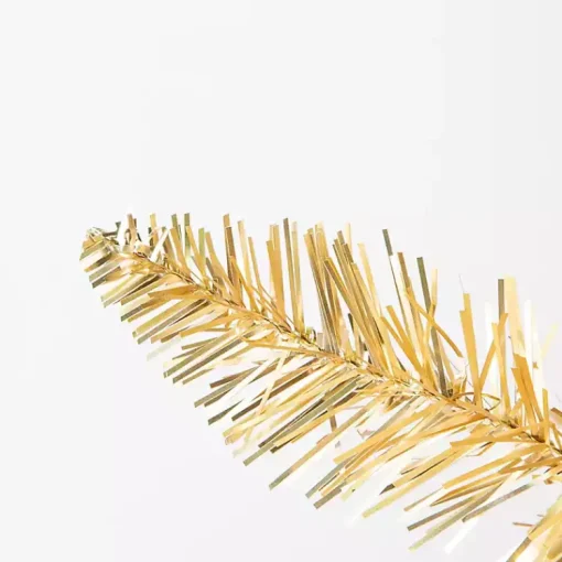 Hot 7.5 ft. Pre-Lit Gold Tinsel Christmas Tree Christmas Trees