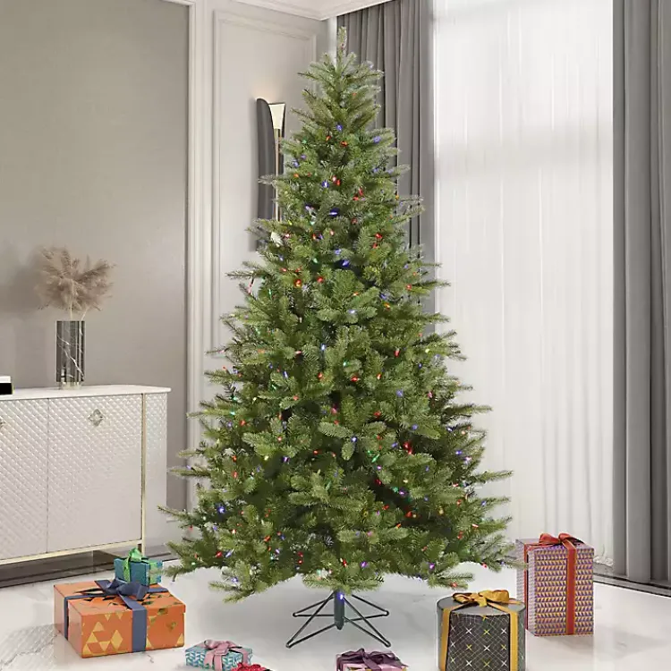 New 7.5 ft. Pre-Lit Multicolor Spruce Christmas Tree Christmas Trees