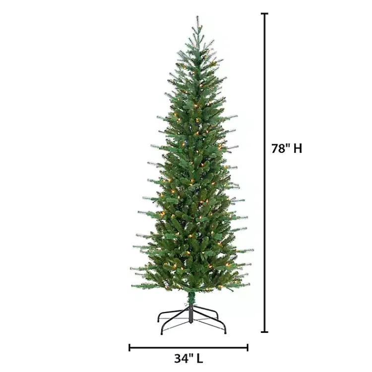 6.5 ft. Pre-Lit Narrow Dover Pine Christmas Tree Christmas Trees