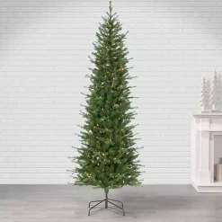 Discount 7.5 ft. Pre-Lit Narrow Dover Pine Christmas Tree Christmas Trees