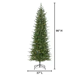 Discount 7.5 ft. Pre-Lit Narrow Dover Pine Christmas Tree Christmas Trees