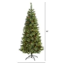 Online 6 ft. Pre-Lit Pine and Pinecone Christmas Tree Christmas Trees