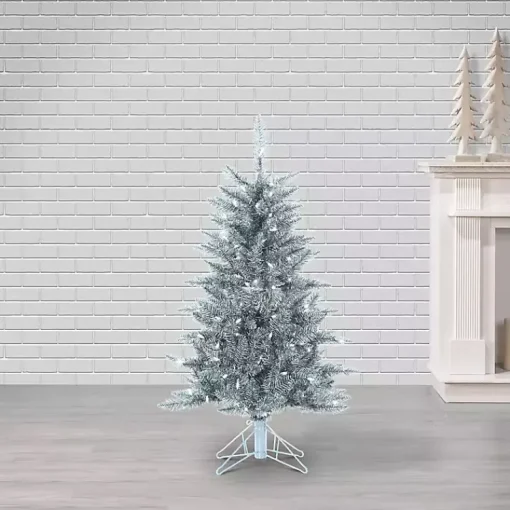 Sale 4 ft. Pre-Lit Tinsel Christmas Tree Christmas Trees