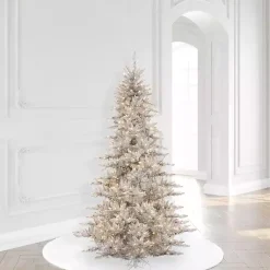 Best 5.5 ft. Pre-Lit Silver Tinsel Christmas Tree Christmas Trees