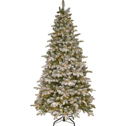 Sale 7.5 ft. Pre-Lit Snowy Everest Fir Christmas Tree Christmas Trees
