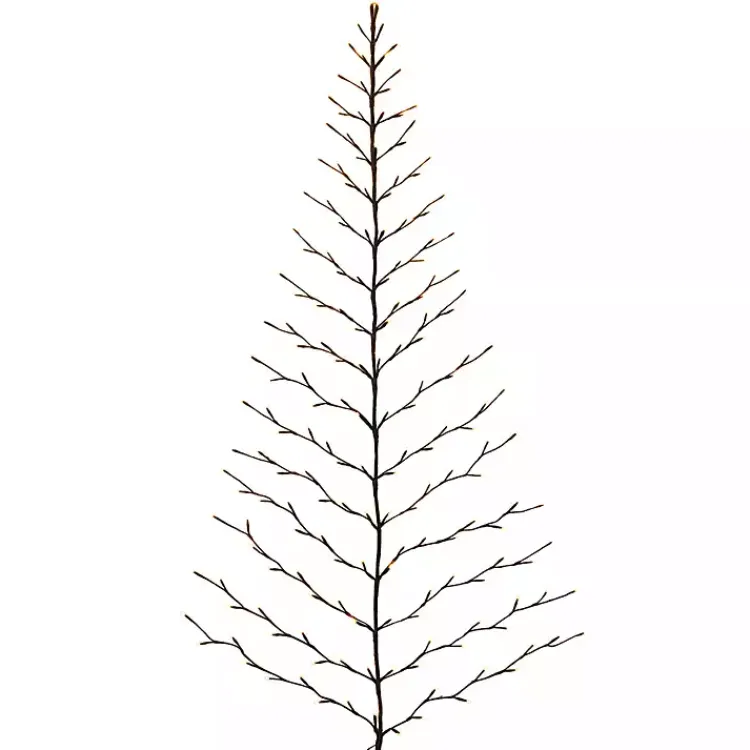 Sale 6 ft. Pre-Lit Twig Wall Hanging Christmas Tree Christmas Art & Wall Decor