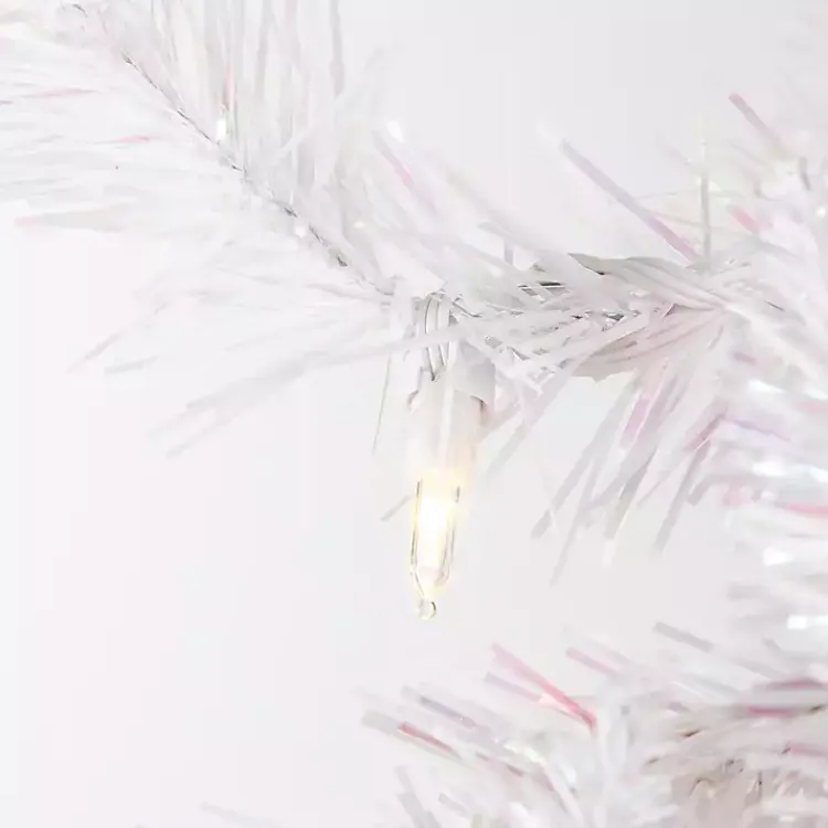 New 4 ft. Pre-Lit White Tinsel Christmas Tree Christmas Trees