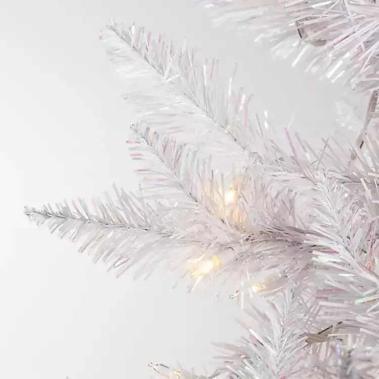New 4 ft. Pre-Lit White Tinsel Christmas Tree Christmas Trees