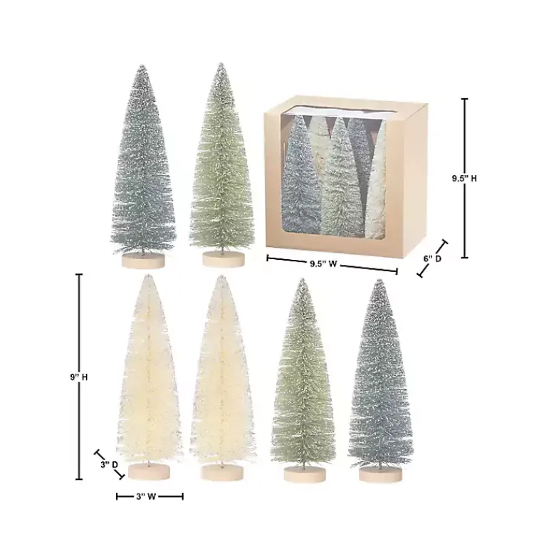 Online 9 in. Natural & Green Woodland Tree 6-pc. Set Christmas Decorations