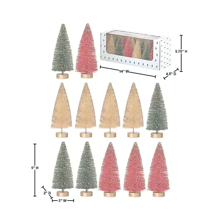 Sale 5 in. Red & Green Woodland Tree 12-pc. Set Christmas Decorations