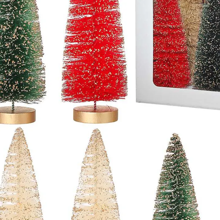9 in. Red & Green Woodland Tree 6-pc. Set Christmas Decorations
