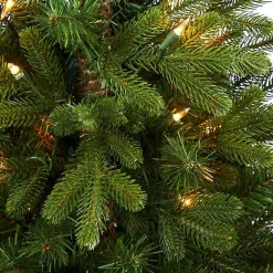 Clearance 3.5 Lit Fir Christmas Tree in White Tower Planter Christmas Arrangements & Garland