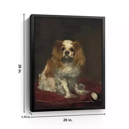 Kirklands Home Canvas Art|A King Charles Spaniel Framed Canvas Art Print Brown