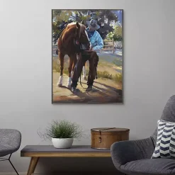Kirklands Home Canvas Art|A Man And His Horse Framed Canvas Art Print Multi
