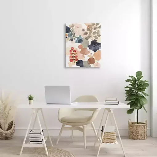 Kirklands Home Canvas Art|Abstract Botanical Collage Canvas Print, 24x30 in. Multi