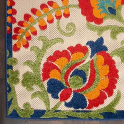 Kirklands Home Outdoor Rugs|Abstract Floral Outdoor Area Rug, 7x10 Multi