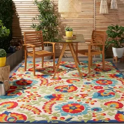 Kirklands Home Outdoor Rugs|Abstract Floral Outdoor Area Rug, 7x10 Multi