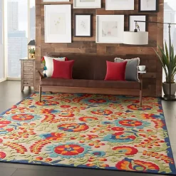 Kirklands Home Outdoor Rugs|Abstract Floral Outdoor Area Rug, 7x10 Multi