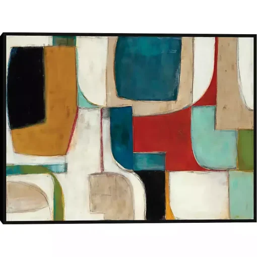 Kirklands Home Canvas Art|Abstract Fold Framed Canvas Art Print Multi