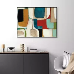 Kirklands Home Canvas Art|Abstract Fold Framed Canvas Art Print Multi