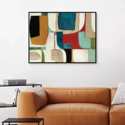 Kirklands Home Canvas Art|Abstract Fold Framed Canvas Art Print Multi