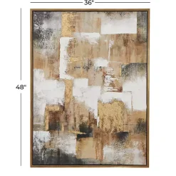 Kirklands Home Canvas Art|Abstract Gold Framed Canvas Art Print