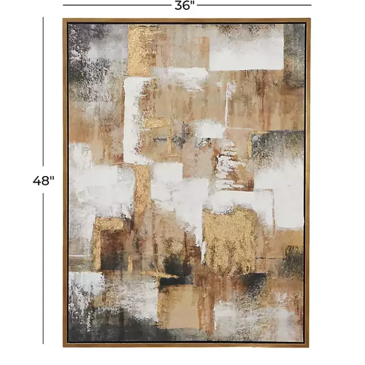 Kirklands Home Canvas Art|Abstract Gold Framed Canvas Art Print