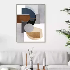 Kirklands Home Canvas Art|Abstract Organic Shapes Framed Canvas Art Print Gray