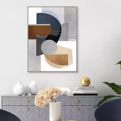 Kirklands Home Canvas Art|Abstract Organic Shapes Framed Canvas Art Print Gray