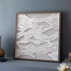 Kirklands Home Wall Plaques|Abstract Rice Paper Framed Wall Plaque